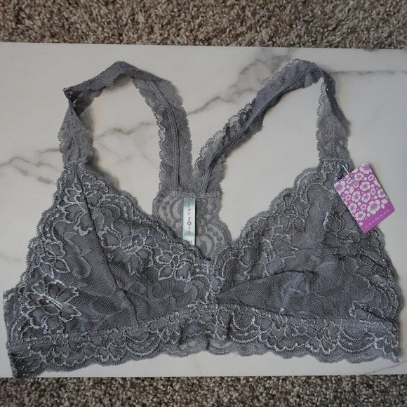Gray Floral Lace Bralette by Anemone - Picture 7 of 7